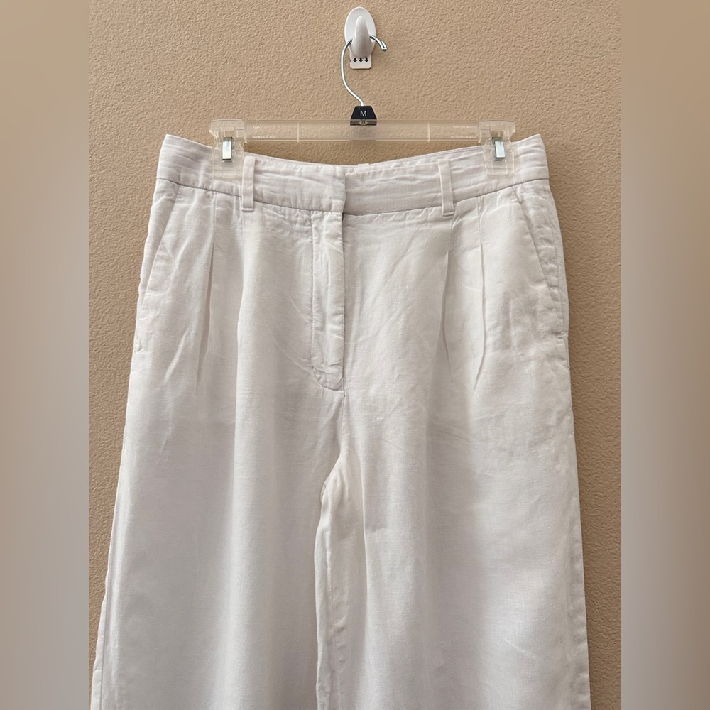 Aritzia The Effortless 100% Linen Pants/Trousers in White - Size 8 - Picture 7 of 10